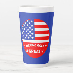 Funny American Golf Player Latte Mug