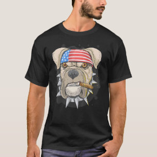 Funny American Pit Bull 4th Of July Patriotic Usa T-Shirt