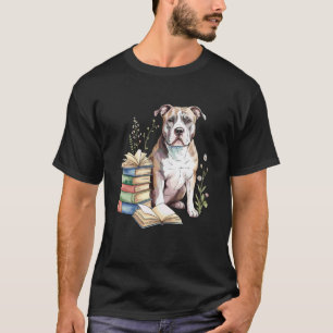 Funny American Pit Bull Terrier Pittie Books Readi T-Shirt