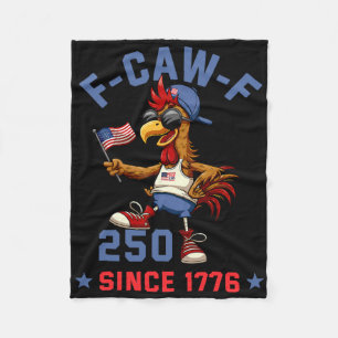 Funny American Rooster 2026 250th Birthday Meme Fleece Blanket