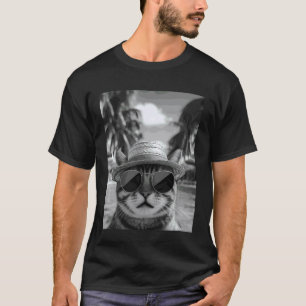 Funny American Shorthair cat Selfie Cat Summer Vac T-Shirt