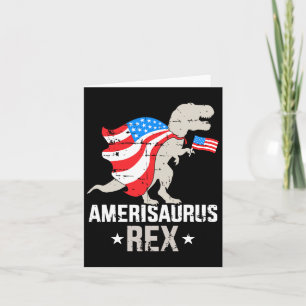 Funny Amerisaurus Rex Dinosaur Independence Day 4t Card