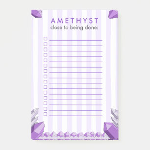 Funny Amethyst Crystal To Do Checklist Post-it Notes