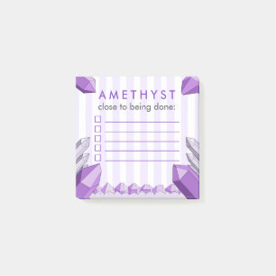 Funny Amethyst Crystal To Do Checklist Post-it Notes
