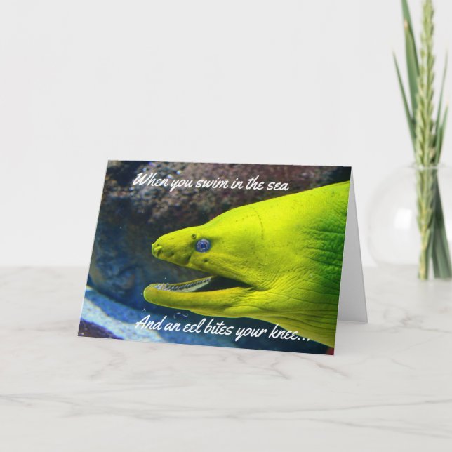 Funny Amore (a Moray)  Valentine Holiday Card (Front)