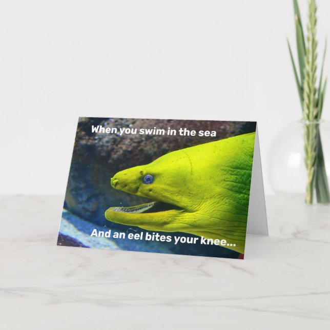 Funny Amore (a Moray)  Valentine Holiday Card (Front)