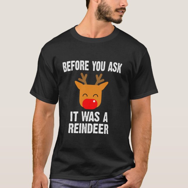 Funny Amputee Christmas Amputation Surgery Reindee T-Shirt (Front)