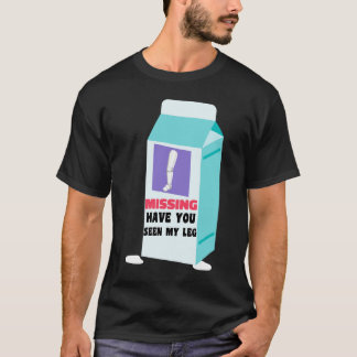 Funny Amputee Prosthetic Milk Cartoon for men wome T-Shirt