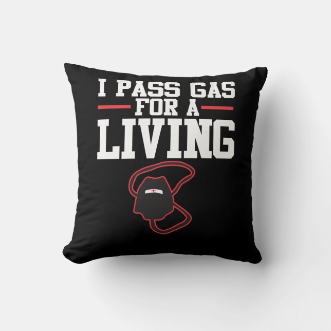 Funny Anaesthesiologist Anaesthesia Gift Pass Gas Cushion (Front)