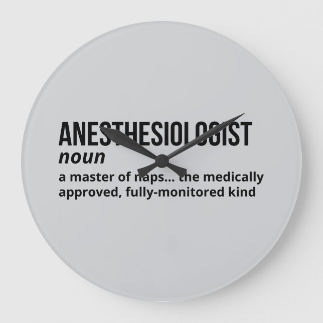 Funny Anaesthesiologist Definition Clock Gift (Front)