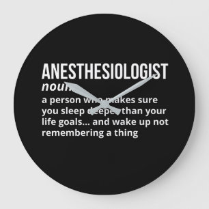 Funny Anaesthesiologist Definition Large Clock