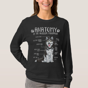Funny Anatomy Alaskan Malamute Dog Lover T-Shirt