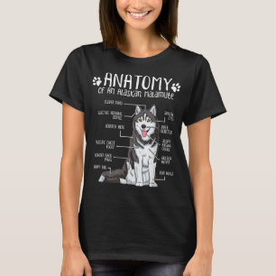 Funny Anatomy Alaskan Malamute Dog Lover T-Shirt