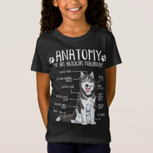 Funny Anatomy Alaskan Malamute Dog Lover T-Shirt