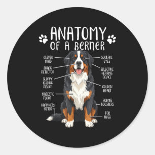 Funny Anatomy Bernese Mountain Dog Cute Berner Lov Classic Round Sticker