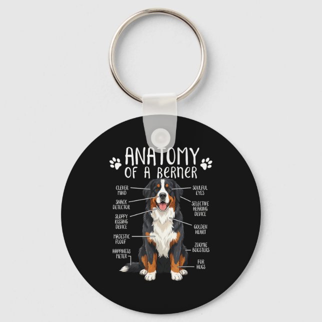 Funny Anatomy Bernese Mountain Dog Cute Berner Lov Key Ring (Front)