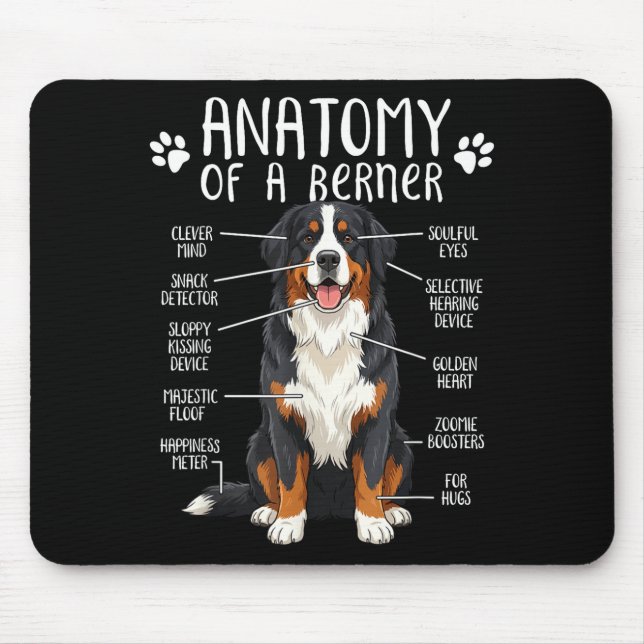 Funny Anatomy Bernese Mountain Dog Cute Berner Lov Mouse Mat (Front)