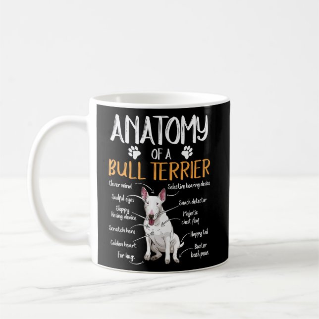 Funny Anatomy Bull Terrier Dog  Coffee Mug (Left)