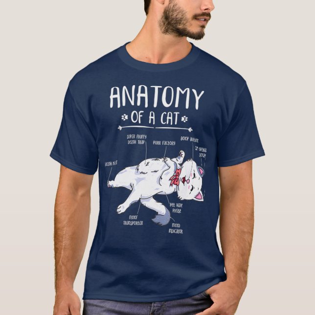 Funny Anatomy Cat Kitty Kitten Lover Gift T-Shirt (Front)