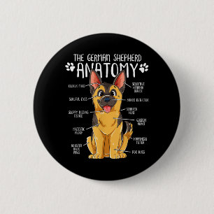 Funny Anatomy German Shepherd Dog Owner 6 Cm Round Badge