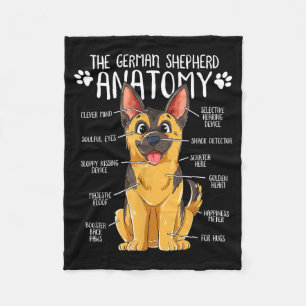 Funny Anatomy German Shepherd Dog Owner Fleece Blanket