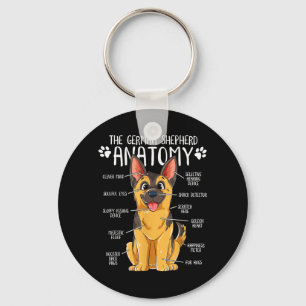 Funny Anatomy German Shepherd Dog Owner Key Ring