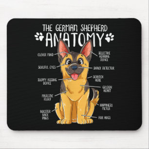 Funny Anatomy German Shepherd Dog Owner Mouse Mat