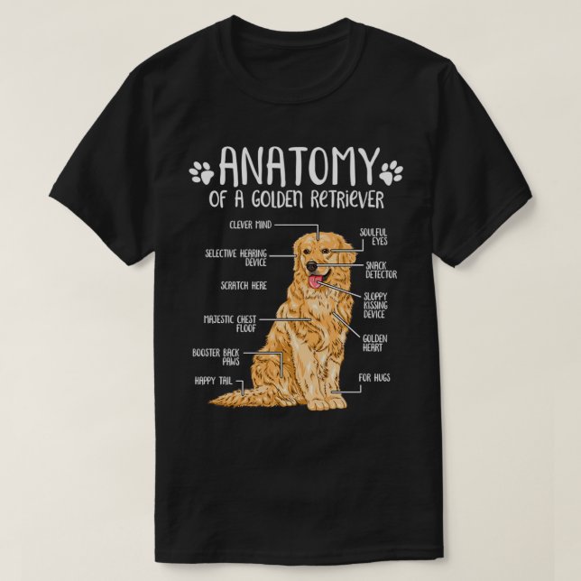 Funny Anatomy Golden Retriever Dog Lover Pullover  (Design Front)