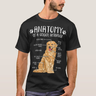 Funny Anatomy Golden Retriever Dog Lover  T-Shirt