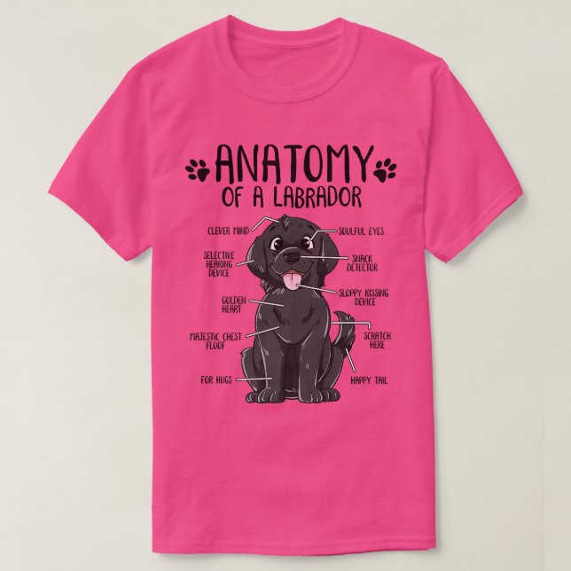Funny Anatomy Labrador Retriever Black Lab Dog Own T-Shirt (Design Front)