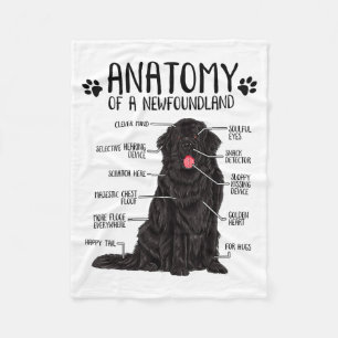 Funny Anatomy Newfoundland Dog Cute Newfie Lover Fleece Blanket