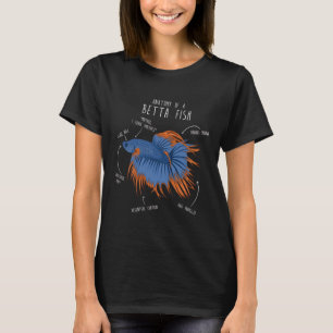 Funny Anatomy Of A Betta Fish - Angry Siamese Figh T-Shirt