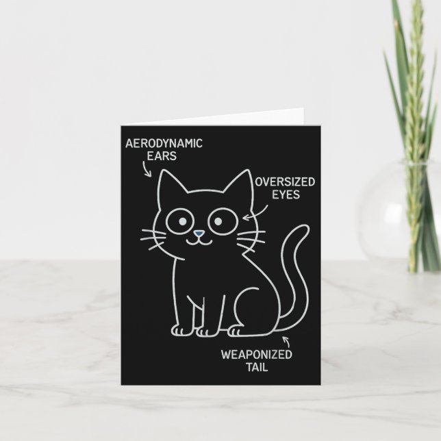 Funny Anatomy Of A Cat Blueprint Sarcastic Enginee Card (Front)