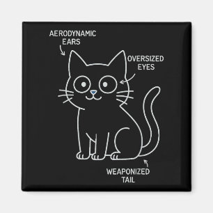 Funny Anatomy Of A Cat Blueprint Sarcastic Enginee Magnet