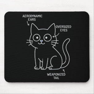 Funny Anatomy Of A Cat Blueprint Sarcastic Enginee Mouse Mat