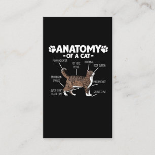 Funny Anatomy of a Cat Cute Kitty Lover Pet Owner Business Card