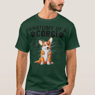 Funny Anatomy Of A Corgi Dog Animals Lover Owner M T-Shirt