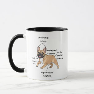 Funny Anatomy of a French Bulldog Illustration Mug