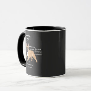 Funny Anatomy of a French Bulldog Illustration Mug