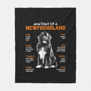 Funny Anatomy Of A Newfoundland Dogs Fleece Blanket