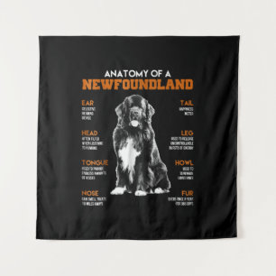 Funny Anatomy Of A Newfoundland Dogs Tapestry