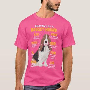Funny Anatomy Of A Tricolor Basset Hound Dog Owner T-Shirt