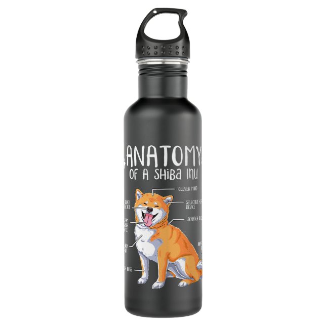 Funny Anatomy Shiba Inu Dog Lover 462 710 Ml Water Bottle (Front)