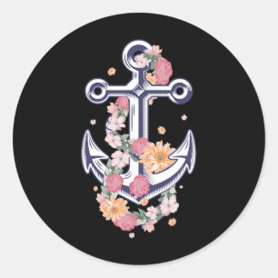 Funny Anchor Design For Women Girls Anker Ship Lov Classic Round Sticker
