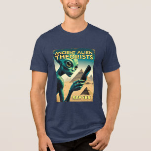 Funny Ancient Alien Pyramid Conspiracy  Tri-Blend Shirt