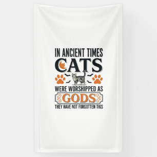 Funny Ancient Cats Worshipped As Gods Vintage Shir Banner