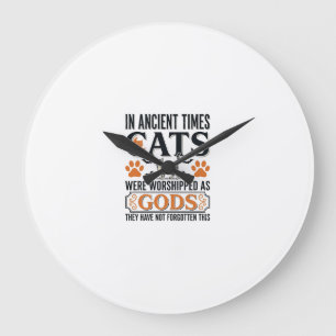 Funny Ancient Cats Worshipped As Gods Vintage Shir Large Clock