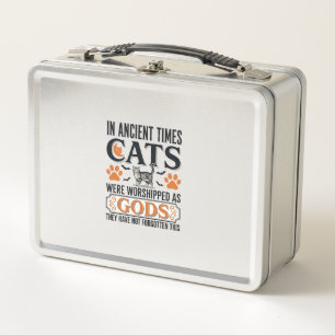 Funny Ancient Cats Worshipped As Gods Vintage Shir Metal Lunch Box