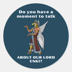 Funny Ancient UFO Annunaki Alien Classic Round Sticker