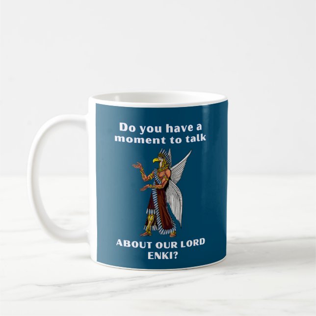 Funny Ancient UFO Annunaki Alien Coffee Mug (Left)